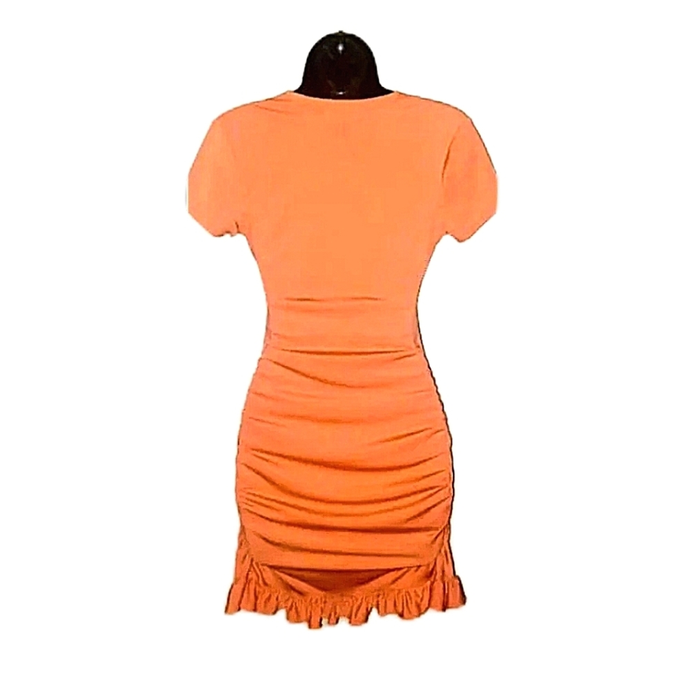 Shein Peach Ruffled Party Dress - Picture 3 of 4